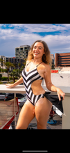 Load image into Gallery viewer, Striped Bow Tie Monokini