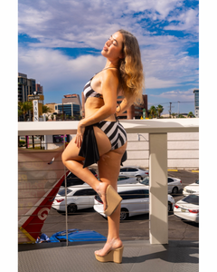 Striped Bow Tie Monokini