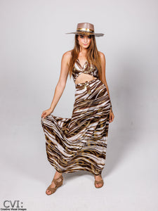 Waves Maxi Tie Dress