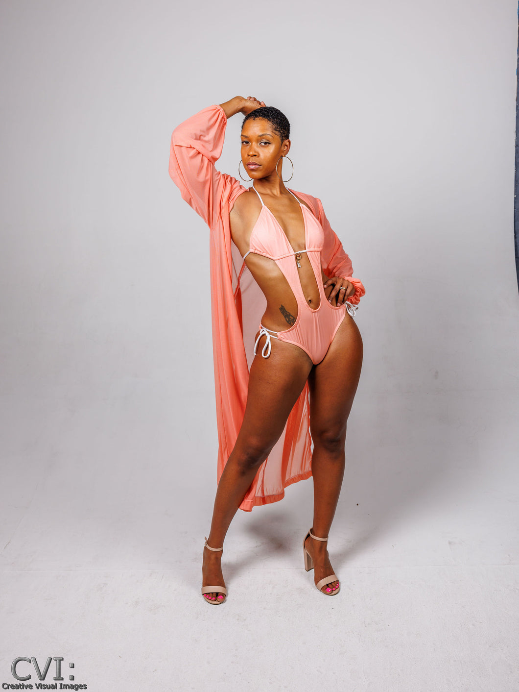 Peach Power Mesh Robe