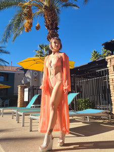 Peach Power Mesh Robe