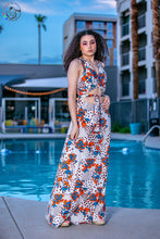 Load image into Gallery viewer, Floral Maxi Tie Dress