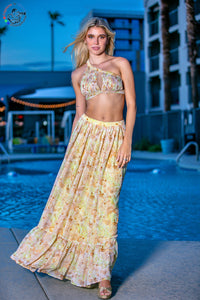 Yellow Maxi Skirt Set