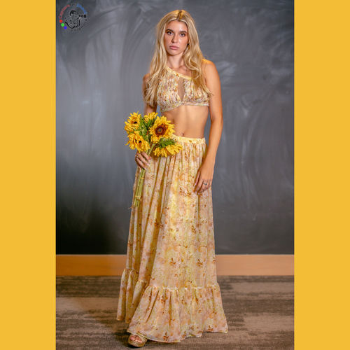 Yellow Maxi Skirt Set